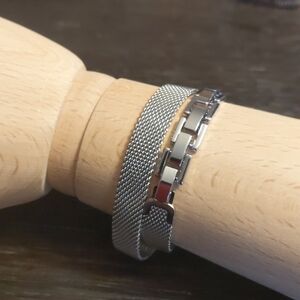 Silver Mesh & Chain Wrap Bracelet